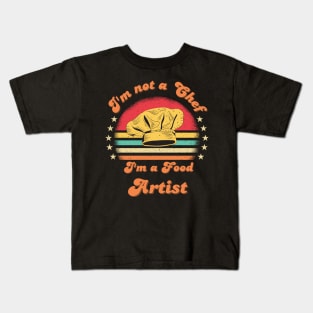 i'm not a Chef i'm a food artist funny retro saying Kids T-Shirt